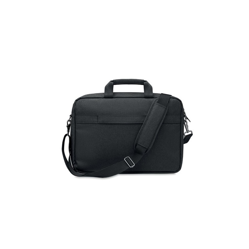 Sacoche Éco-responsable Personnalisée 600D pour Ordinateur ROCKY Matières : PET recyclé Couleurs : noir cadeau entreprise pas ch