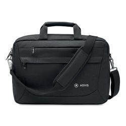 Sacoche Éco-responsable Personnalisée 600D pour Ordinateur ROCKY Matières : PET recyclé Couleurs : noir marquage laser ultra pré