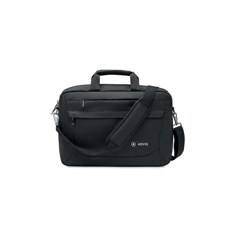Sacoche Éco-responsable Personnalisée 600D pour Ordinateur ROCKY Matières : PET recyclé Couleurs : noir marquage laser ultra pré