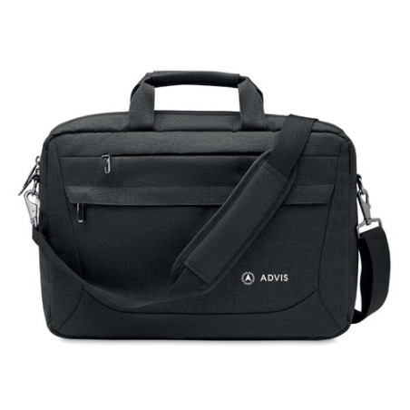 Sacoche Éco-responsable Personnalisée 600D pour Ordinateur ROCKY Matières : PET recyclé Couleurs : noir marquage laser ultra pré