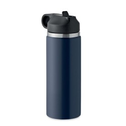 Bouteille à double paroi Éco-responsable et Personnalisée 500 ml IVALO Couleurs : bleu marine Matières : acier inoxydable recycl 2