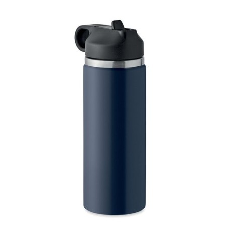 Bouteille à double paroi Éco-responsable et Personnalisée 500 ml IVALO Couleurs : bleu marine Matières : acier inoxydable recycl