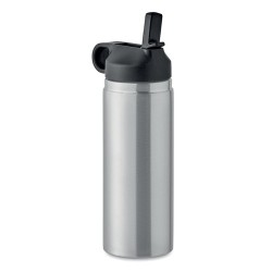 Bouteille à double paroi Éco-responsable et Personnalisée 500 ml IVALO Couleurs : argenté mat Matières : acier inoxydable recycl
