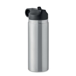 Bouteille à double paroi Éco-responsable et Personnalisée 500 ml IVALO Couleurs : argenté mat Matières : acier inoxydable recycl