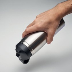 Bouteille à double paroi Éco-responsable et Personnalisée 500 ml IVALO Couleurs : argenté mat Matières : acier inoxydable recycl