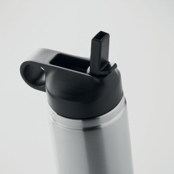Bouteille à double paroi Éco-responsable et Personnalisée 500 ml IVALO Couleurs : argenté mat Matières : acier inoxydable recycl