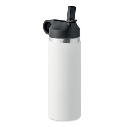 Bouteille à double paroi Éco-responsable et Personnalisée 500 ml IVALO Couleurs : blanc Matières : acier inoxydable recyclé pers