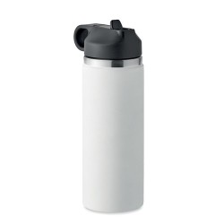 Bouteille à double paroi Éco-responsable et Personnalisée 500 ml IVALO Couleurs : blanc Matières : acier inoxydable recyclé good