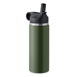 Bouteille à double paroi Éco-responsable et Personnalisée 500 ml IVALO Couleurs : vert foncé Matières : acier inoxydable recyclé