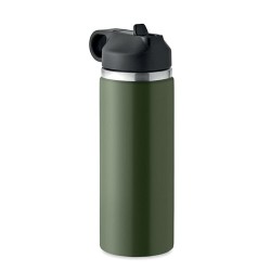 Bouteille à double paroi Éco-responsable et Personnalisée 500 ml IVALO Couleurs : vert foncé Matières : acier inoxydable recyclé