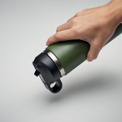 Bouteille à double paroi Éco-responsable et Personnalisée 500 ml IVALO Couleurs : vert foncé Matières : acier inoxydable recyclé