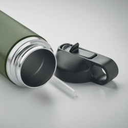 Bouteille à double paroi Éco-responsable et Personnalisée 500 ml IVALO Couleurs : vert foncé Matières : acier inoxydable recyclé