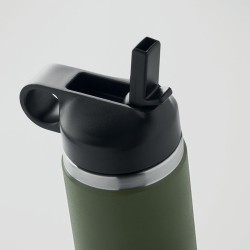 Bouteille à double paroi Éco-responsable et Personnalisée 500 ml IVALO Couleurs : vert foncé Matières : acier inoxydable recyclé