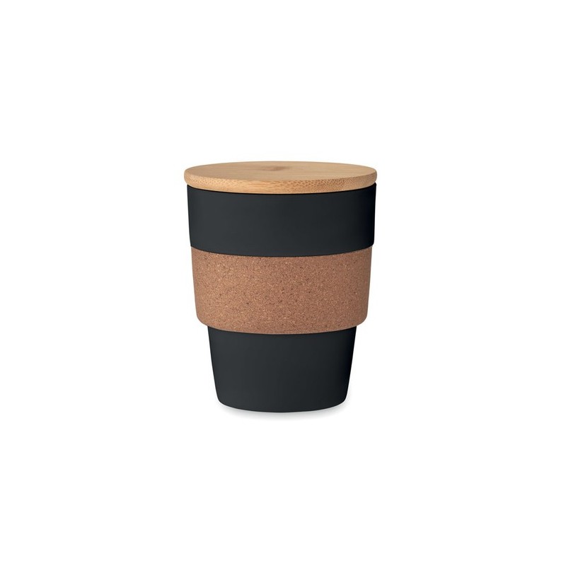 Gobelet Réutilisable Éco-responsable en PP 300 ml - GALAO Matières : bambou Couleurs : noir