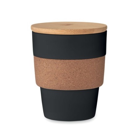 Gobelet Réutilisable Éco-responsable en PP 300 ml - GALAO Matières : bambou Couleurs : noir