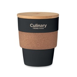 Gobelet Réutilisable Éco-responsable en PP 300 ml - GALAO Matières : bambou Couleurs : noir cadeau collaborateur premium