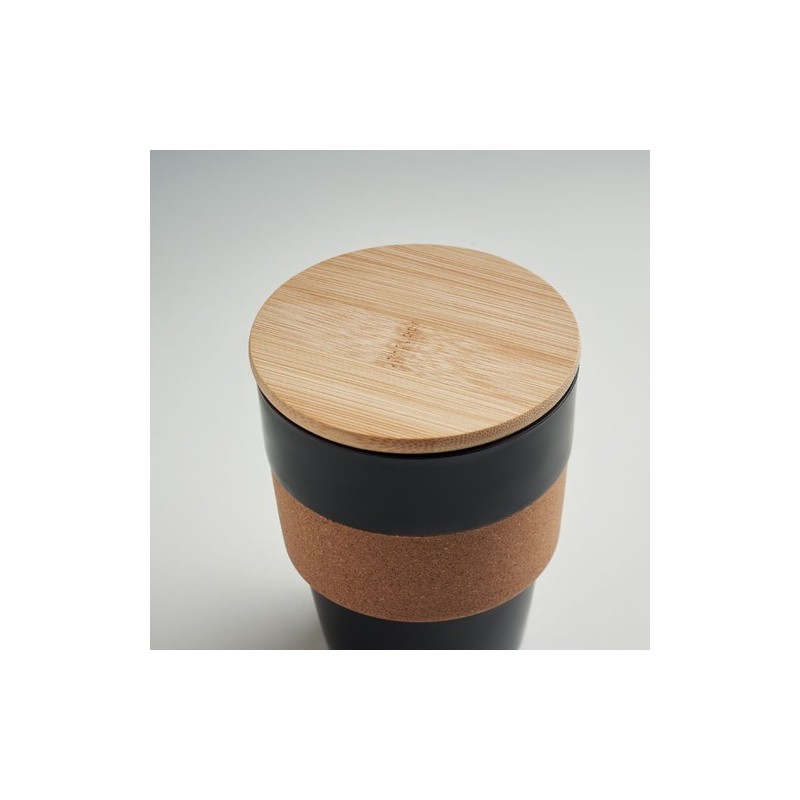 Gobelet Réutilisable Éco-responsable en PP 300 ml - GALAO Matières : bambou Couleurs : noir accessoire événementiel unique