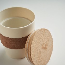 Gobelet Réutilisable Éco-responsable en PP 300 ml - GALAO Matières : bambou Couleurs : beige marquage laser ultra précis