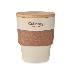 Gobelet Réutilisable Éco-responsable en PP 300 ml - GALAO Matières : bambou Couleurs : beige objet promotionnel éco-responsable