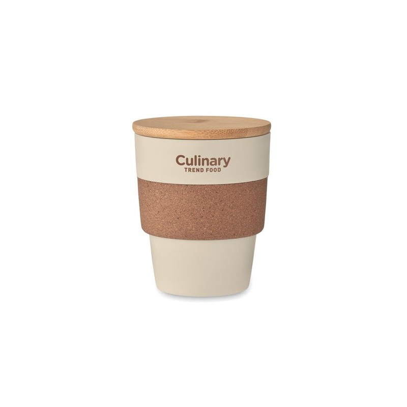 Gobelet Réutilisable Éco-responsable en PP 300 ml - GALAO Matières : bambou Couleurs : beige objet promotionnel éco-responsable
