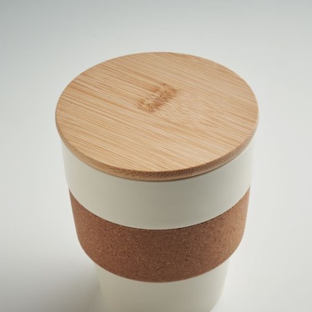 Gobelet Réutilisable Éco-responsable en PP 300 ml - GALAO Matières : bambou Couleurs : beige personnalisation rapide en France