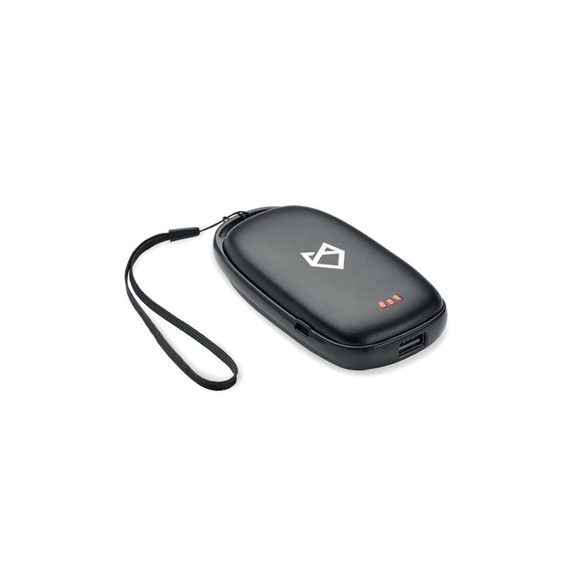 Chaufferette  power bank 4000mAh TRICPOWER Matières : ABS Couleurs : noir personnalisable avec votre logo