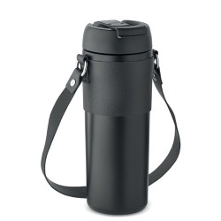 Gobelet Double Paroi Éco-responsable 700 ml Personnalisé AIRA Matières : acier inoxydable Couleurs : noir