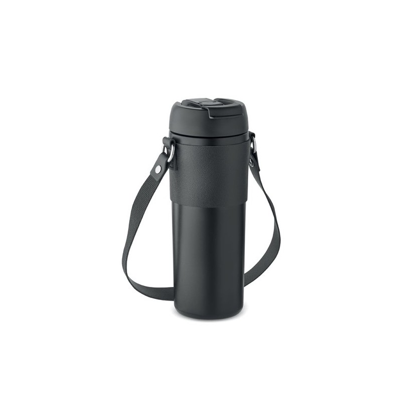 Gobelet Double Paroi Éco-responsable 700 ml Personnalisé AIRA Matières : acier inoxydable Couleurs : noir