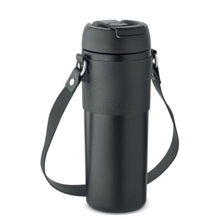 Gobelet Double Paroi Éco-responsable 700 ml Personnalisé AIRA Matières : acier inoxydable Couleurs : noir