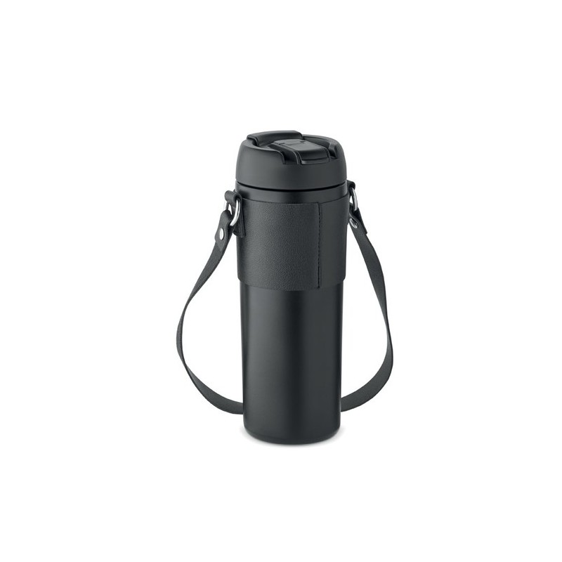 Gobelet Double Paroi Éco-responsable 700 ml Personnalisé AIRA Matières : acier inoxydable Couleurs : noir cadeau entreprise pas 