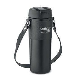 Gobelet Double Paroi Éco-responsable 700 ml Personnalisé AIRA Matières : acier inoxydable Couleurs : noir marquage laser ultra p