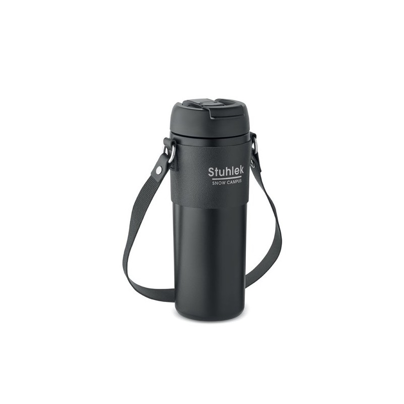 Gobelet Double Paroi Éco-responsable 700 ml Personnalisé AIRA Matières : acier inoxydable Couleurs : noir marquage laser ultra p