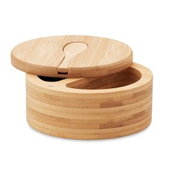 Boîte à Sel et Poivre Éco-responsable en Bambou Personnalisée - S&P Matières : bambou Couleurs : bois
