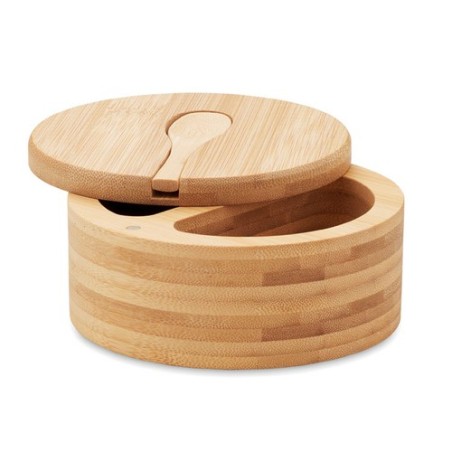 Boîte à Sel et Poivre Éco-responsable en Bambou Personnalisée - S&P Matières : bambou Couleurs : bois