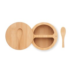 Boîte à Sel et Poivre Éco-responsable en Bambou Personnalisée - S&P Matières : bambou Couleurs : bois 2