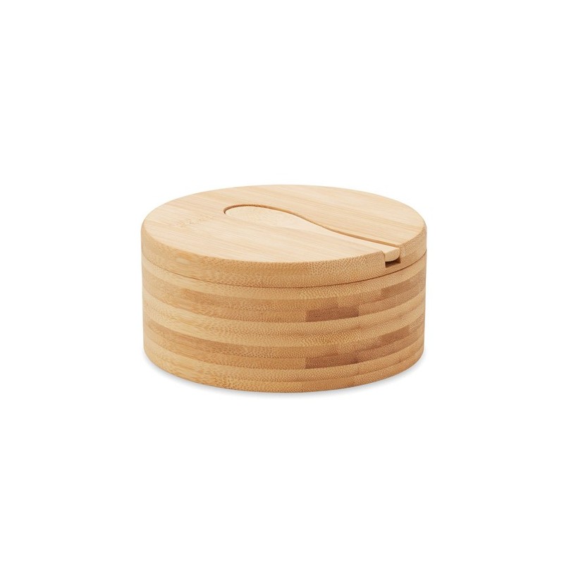 Boîte à Sel et Poivre Éco-responsable en Bambou Personnalisée - S&P Matières : bambou Couleurs : bois cadeau entreprise pas cher