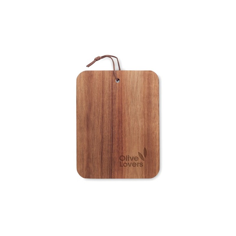 Planche à découper en bois d'acacia personnalisée SERVIRO Matières : bois Couleurs : bois goodies publicitaire événementiel