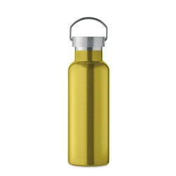 Bouteille double paroi personnalisée en verre 500 ml ABE Couleurs : vert citron Matières : acier inoxydable recyclé 2