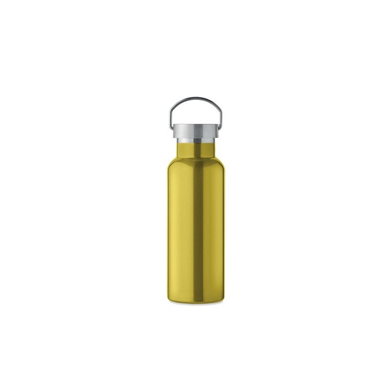 Bouteille double paroi personnalisée en verre 500 ml ABE Couleurs : vert citron Matières : acier inoxydable recyclé marquage cou