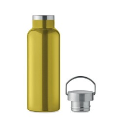 Bouteille double paroi personnalisée en verre 500 ml ABE Couleurs : vert citron Matières : acier inoxydable recyclé impression h