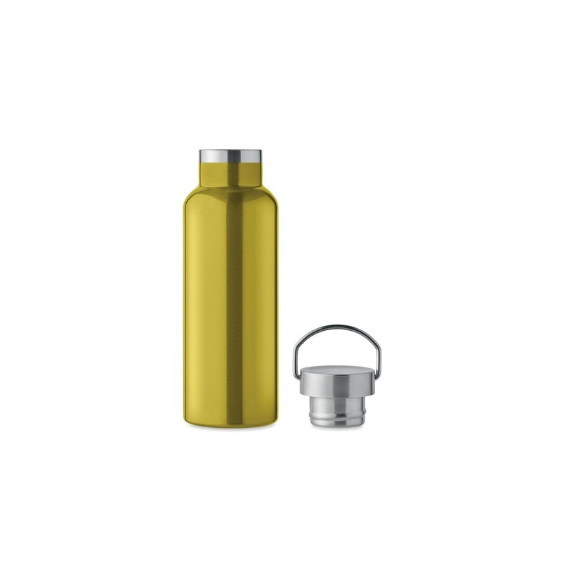Bouteille double paroi personnalisée en verre 500 ml ABE Couleurs : vert citron Matières : acier inoxydable recyclé impression h