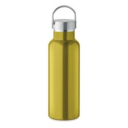 Bouteille double paroi personnalisée en verre 500 ml ABE Couleurs : vert citron Matières : acier inoxydable recyclé cadeau affai