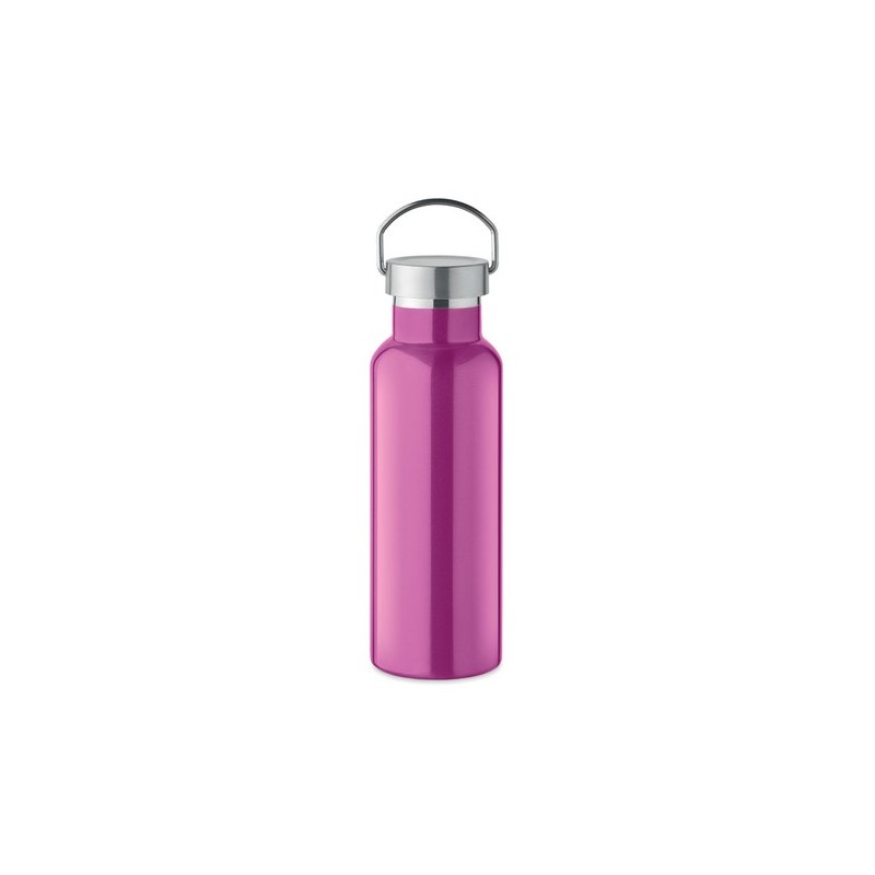 Bouteille double paroi personnalisée en verre 500 ml ABE Couleurs : fuchsia Matières : acier inoxydable recyclé objet promotionn