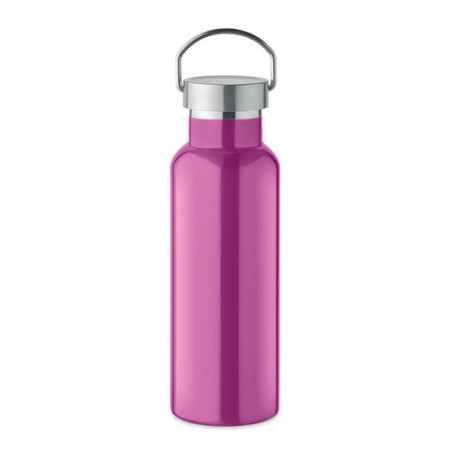 Bouteille double paroi personnalisée en verre 500 ml ABE Couleurs : fuchsia Matières : acier inoxydable recyclé objet promotionn