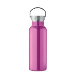 Bouteille double paroi personnalisée en verre 500 ml ABE Couleurs : fuchsia Matières : acier inoxydable recyclé objet promo peti