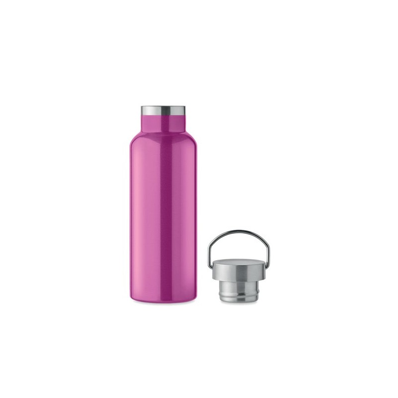 Bouteille double paroi personnalisée en verre 500 ml ABE Couleurs : fuchsia Matières : acier inoxydable recyclé goodies entrepri