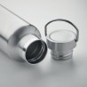 Bouteille double paroi personnalisée en verre 500 ml ABE Couleurs : argenté mat Matières : acier inoxydable recyclé impression l