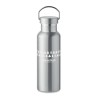 Bouteille double paroi personnalisée en verre 500 ml ABE Couleurs : argenté mat Matières : acier inoxydable recyclé goodies publ