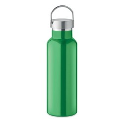 Bouteille double paroi personnalisée en verre 500 ml ABE Couleurs : vert Matières : acier inoxydable recyclé cadeau entreprise p