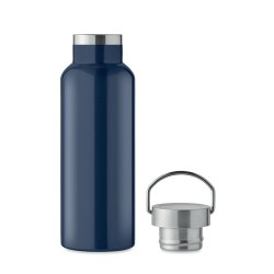 Bouteille double paroi personnalisée en verre 500 ml ABE Couleurs : bleu marine Matières : acier inoxydable recyclé personnalisa